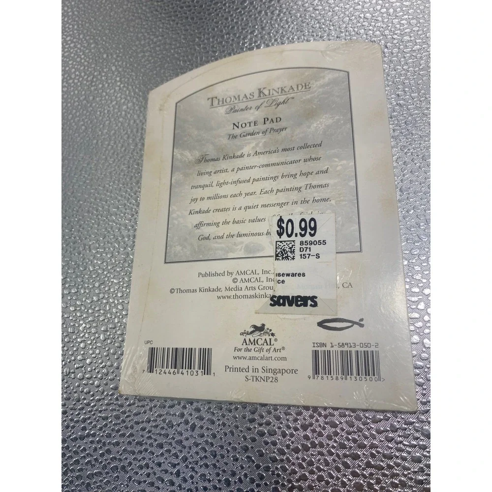 Thomas Kinkade The Garden of Prayer Magnetic Note Pad Lined Stationery Psalm25:1